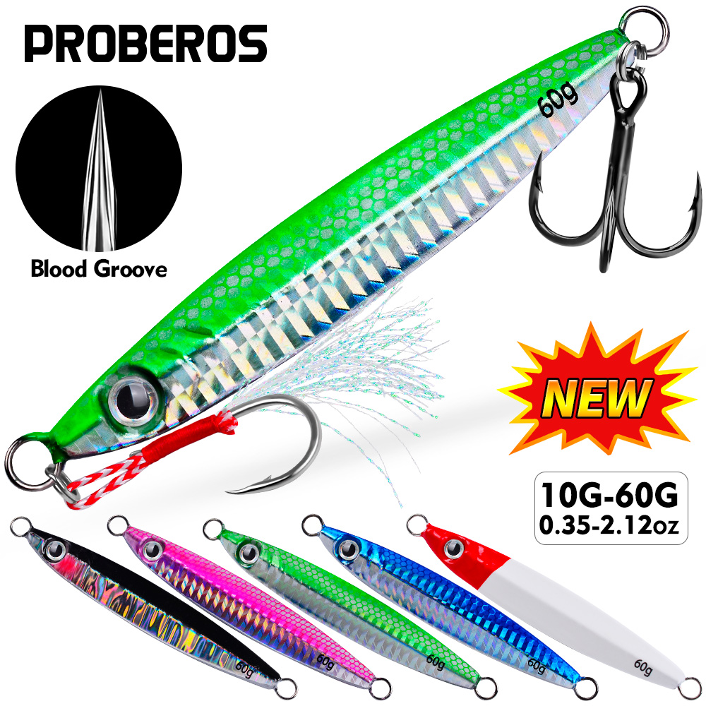 Fishing Lure Spoon - เหยื่อจิ๊กโลหะ Proberos 1 ชิ้น น้ำหนัก 10/15/20/30/40/60