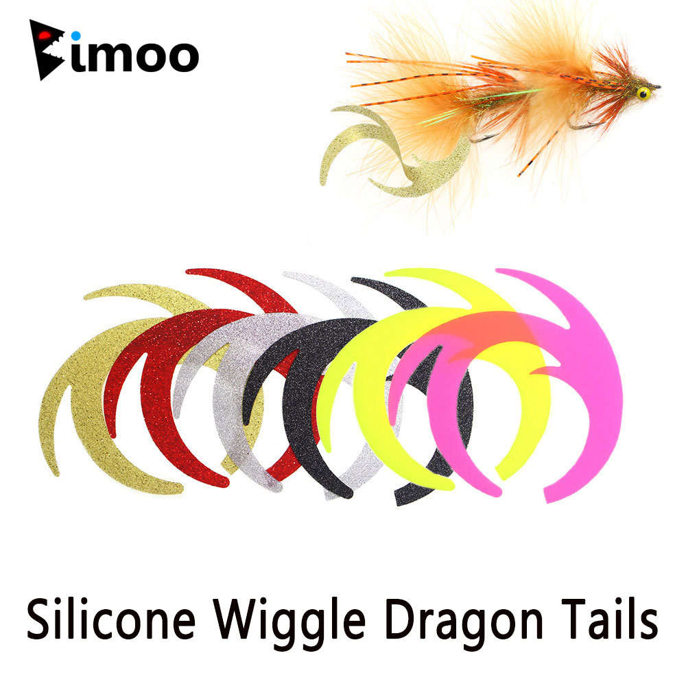 Fishing Lure Swimbait - วัสดุทำเหยื่อตกปลาแบบฟลายฟิชชิ่ง 12 ชิ้น หางมังกรซิลิโคนแบบสั่น สำหรับตกปลาไพค์ ปลากะพง