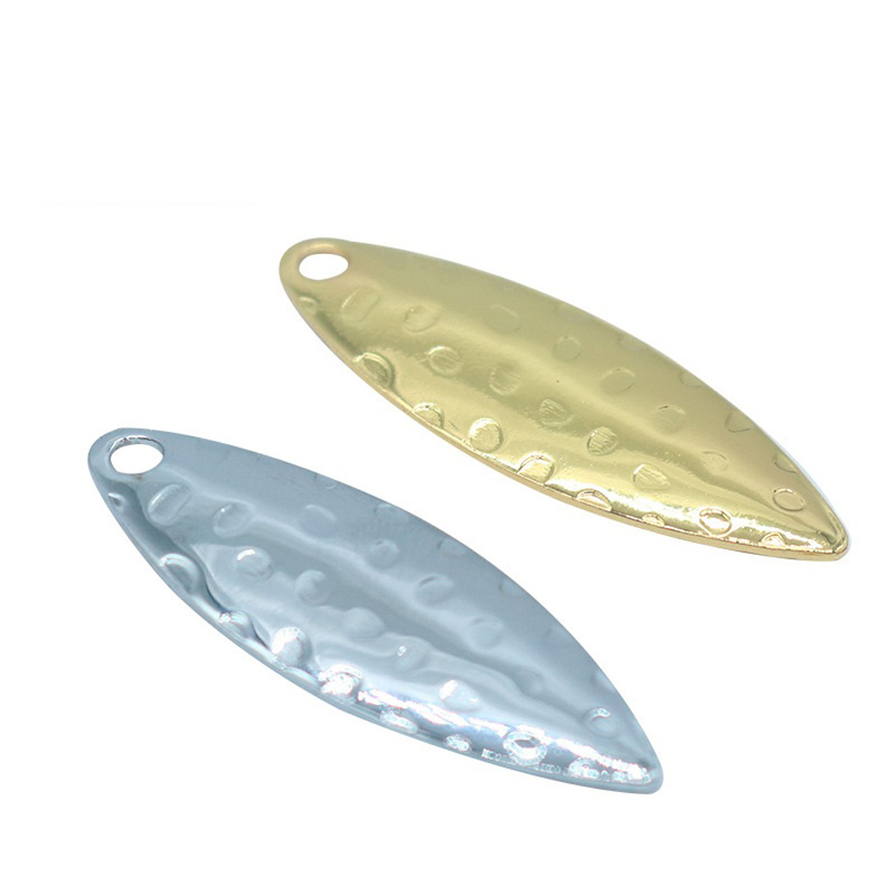 Fishing Lure Spoon - 10 ชิ้น/ล็อต ใบไม้ปีกนกประดับเลื่อมสำหรับงาน DIY ชิ้นส่วนสร้างเสียง สีเงิน