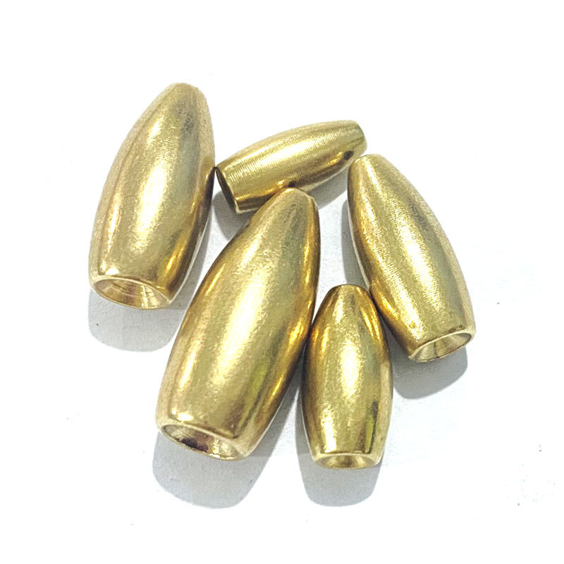 Fishing Lure Accessories - 10 ชิ้น/แพ็ค ตะกั่วถ่วงน้ำหนักทองเหลืองสำหรับตกปลาแบบ Texas Rig อุปกรณ์ตกปลา