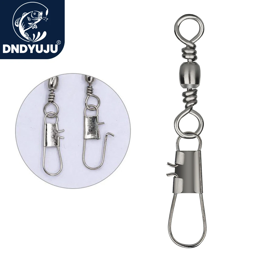 Fishing Lure Accessories - ลูกหมุนเหล็กกล้าคาร์บอน 50 ชิ้น สำหรับตกปลา พร้อมตัวเชื่อมต่อเบ็ดตกปลา อุปกรณ์ตกปลา