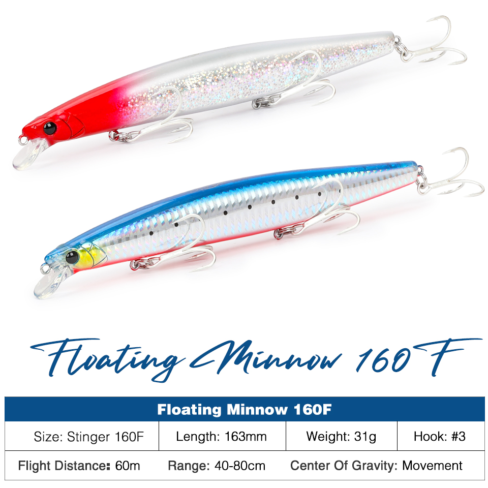 TSURINOYA 160F ลอย Minnow ตกปล - Fishing Lure Topwater บทวิจารณ์และราคา