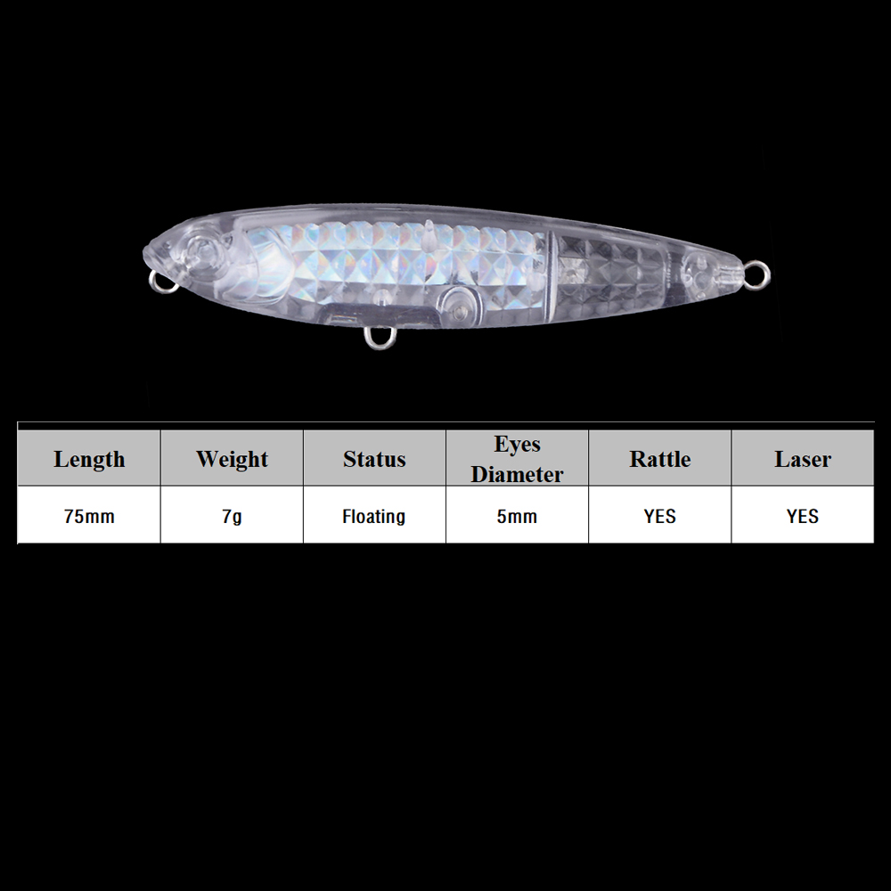 เหยื่อตกปลาเปล่าแบบไม่ทาสี Cha - Fishing Lure Topwater บทวิจารณ์และราคา