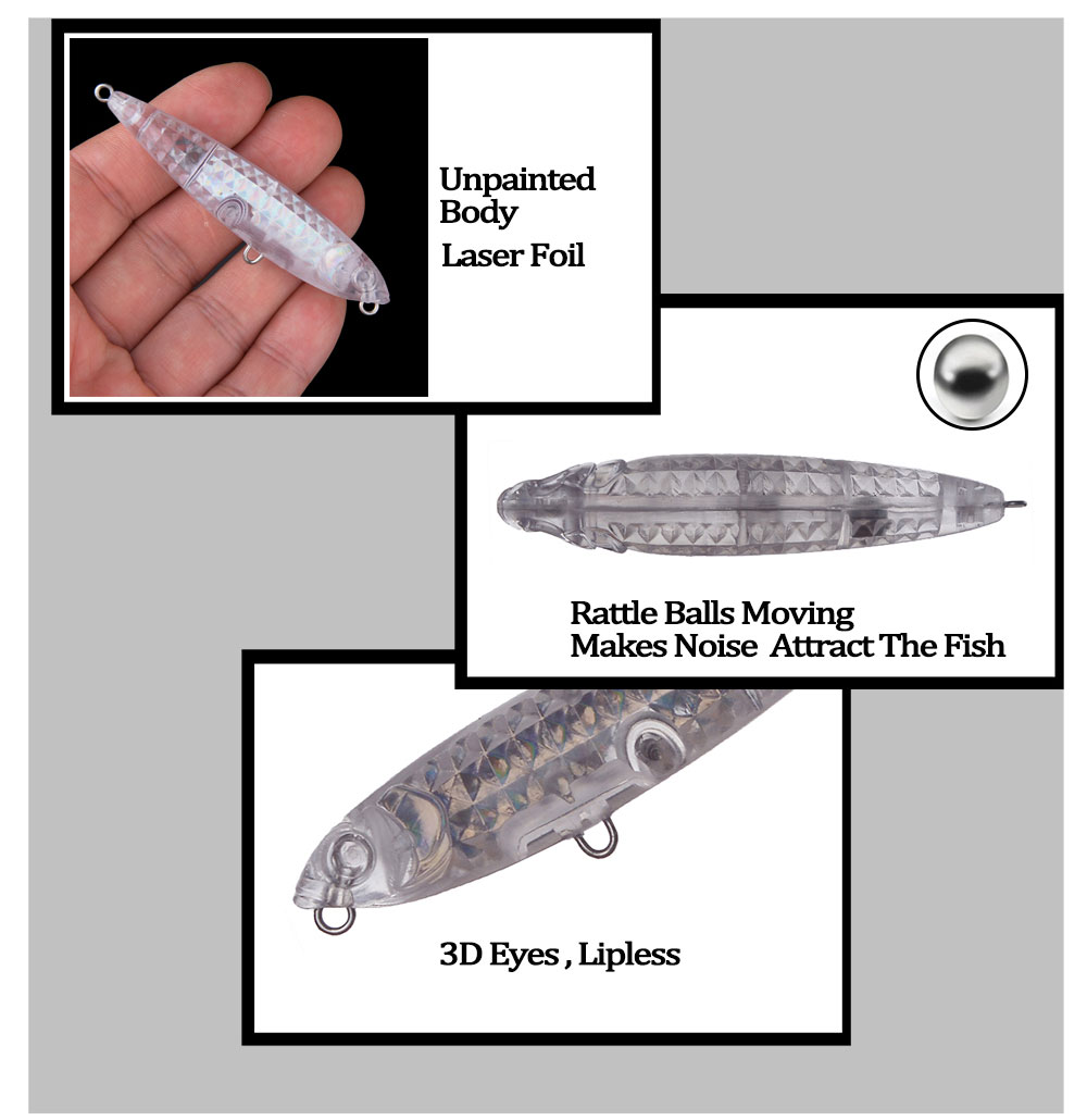 เหยื่อตกปลาเปล่าแบบไม่ทาสี Cha - Fishing Lure Topwater บทวิจารณ์และราคา