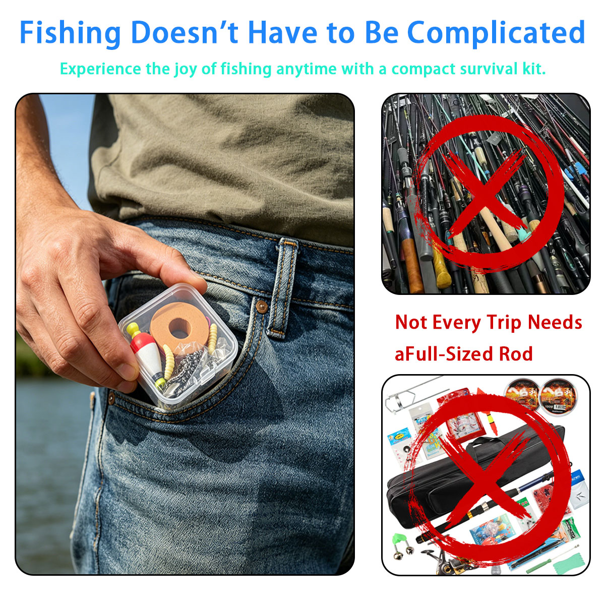 ชุดอุปกรณ์ตกปลาฉุกเฉินแบบพกพา， - Fishing Lure Kit บทวิจารณ์และราคา